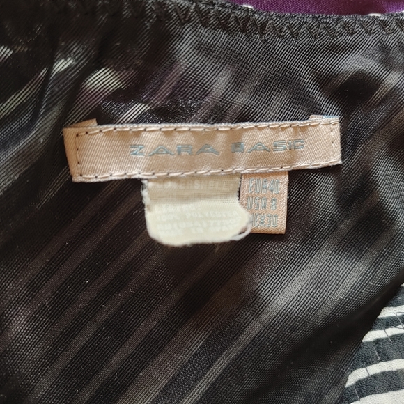 ZARA Black and White Diagonal Striped Skirt (Size 8) - Picture 5 of 5